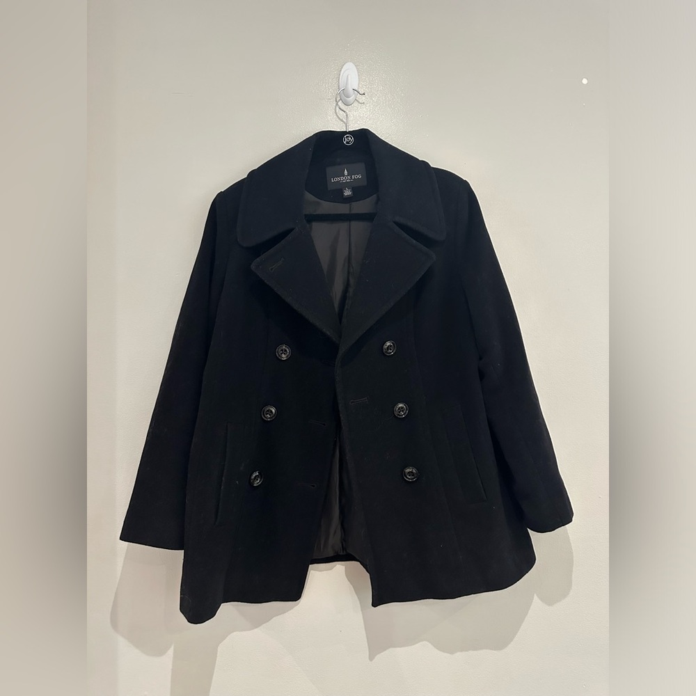 London Fog Men’s Peacoat in Black size Large